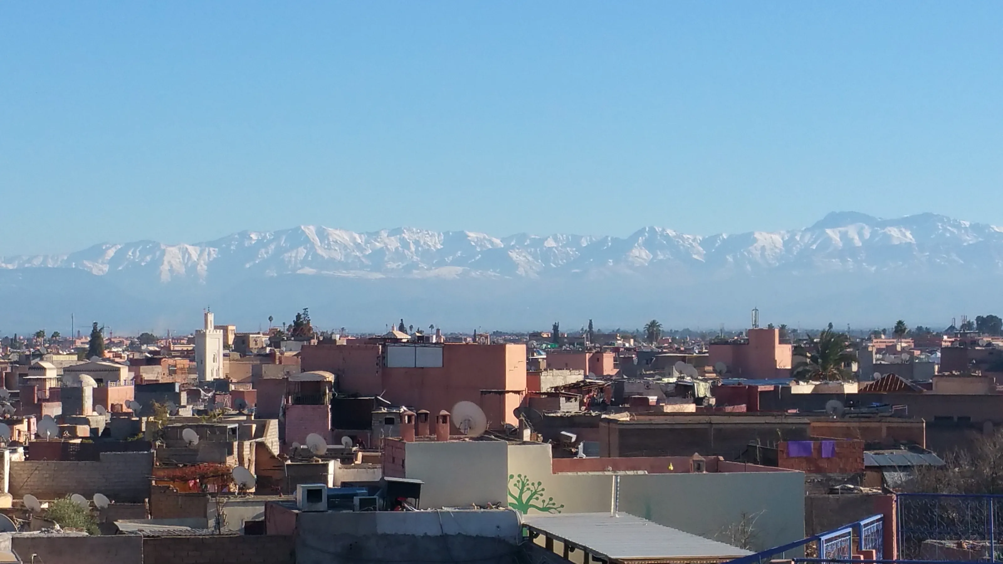 The view from the terrace: the atlas